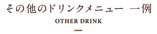 その他のドリンクメニュー 一例